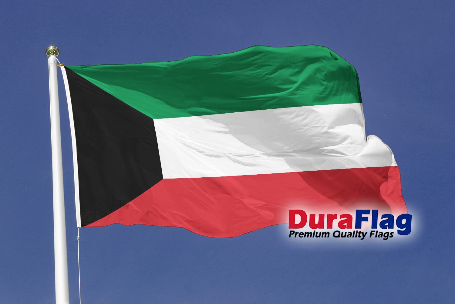 DuraFlag Kuwait Small Courtesy 20x12" Rope and Toggled Premium Quality 50x30cm Flag