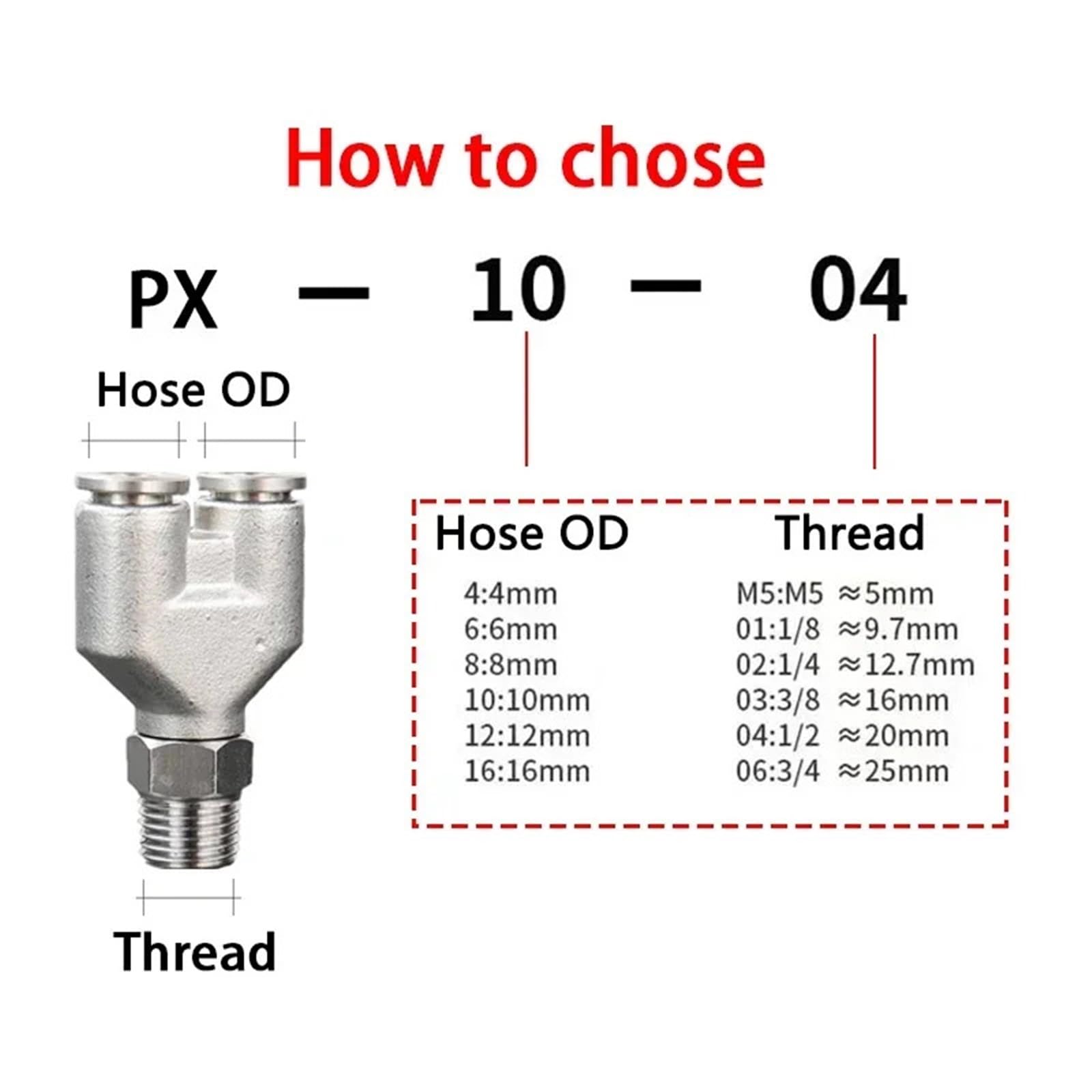Raccordi pneumatici in acciaio inox 304 Accoppiamento a sgancio rapido PX Spingere al tubo 6/8/10mm Filettatura maschio 1/8 1/4 3/8 1/2 connettore aria 1 pezzo (8-01)