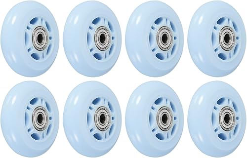 PATIKIL Ruedas de patinaje en línea de 2.756 in de diámetro exterior con rodamientos, paquete de 8 ruedas de repuesto 82A, accesorios de repuesto