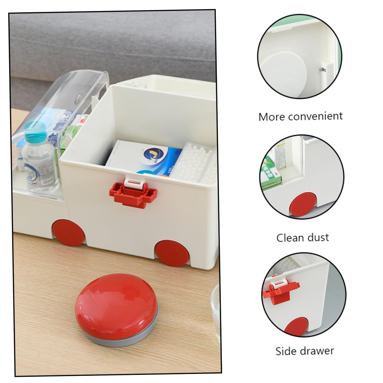 TOYANDONA Caja de Almacenamiento para Medicamentos Caja Primeros Auxilios Capacidad Grande PP As Asa Ergonómica Portátil Uso Viajes Exteriores