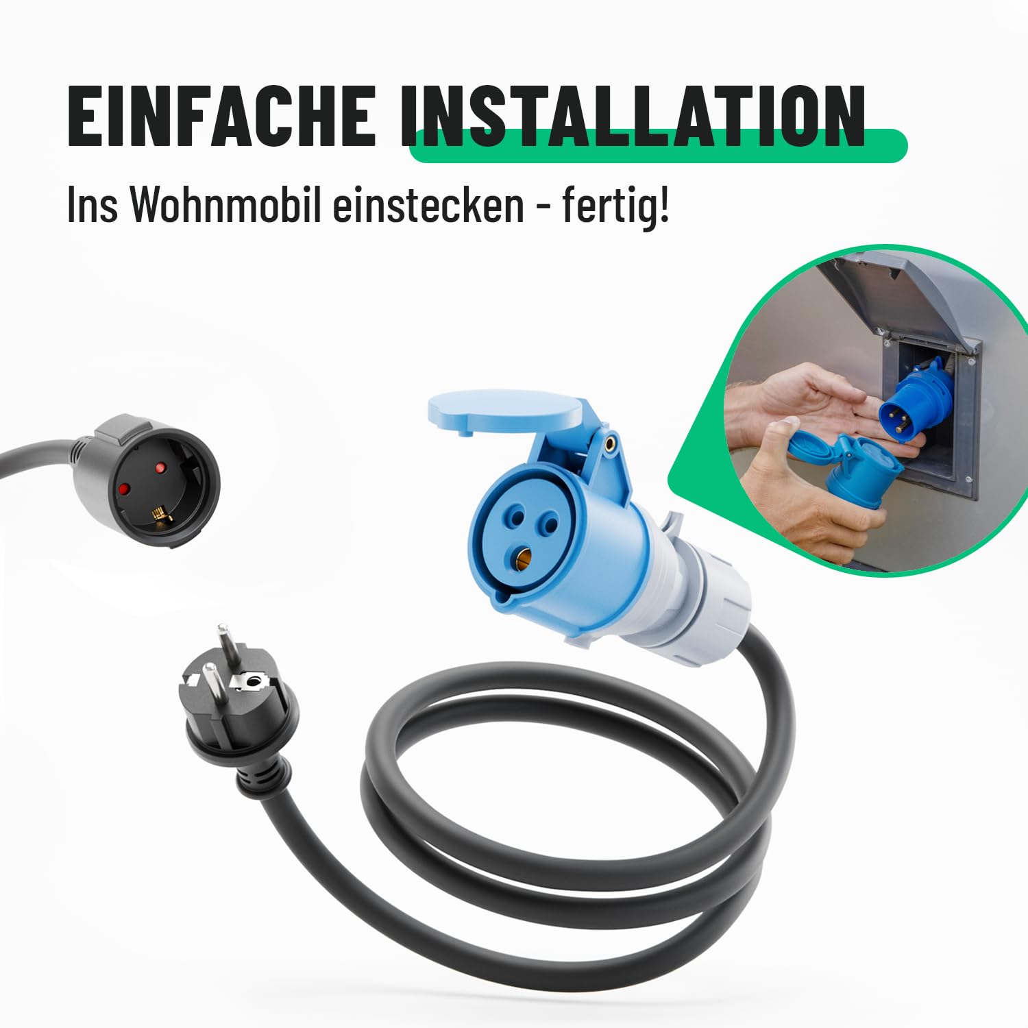 greate CEE Adapter Set Schuko Stecker auf CEE Kupplung & CEE Stecker auf Schuko Kupplung - Adapter CEE Stecker Kupplung 230V & IP44 Schutz - CEE Adapter Schuko Kupplung, Strom für Camping, CE Adapter