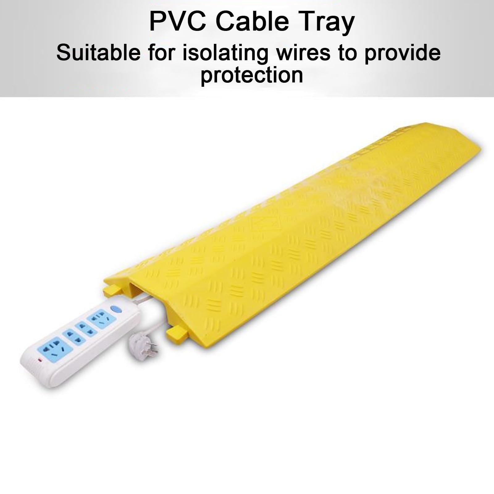 Pedane Passacavo, Protezione dei Cavi, 1 Canale, Copertura in Filo di PVC, capacità di Carico 200 kg, Facile da Installare, Adatta per Interni