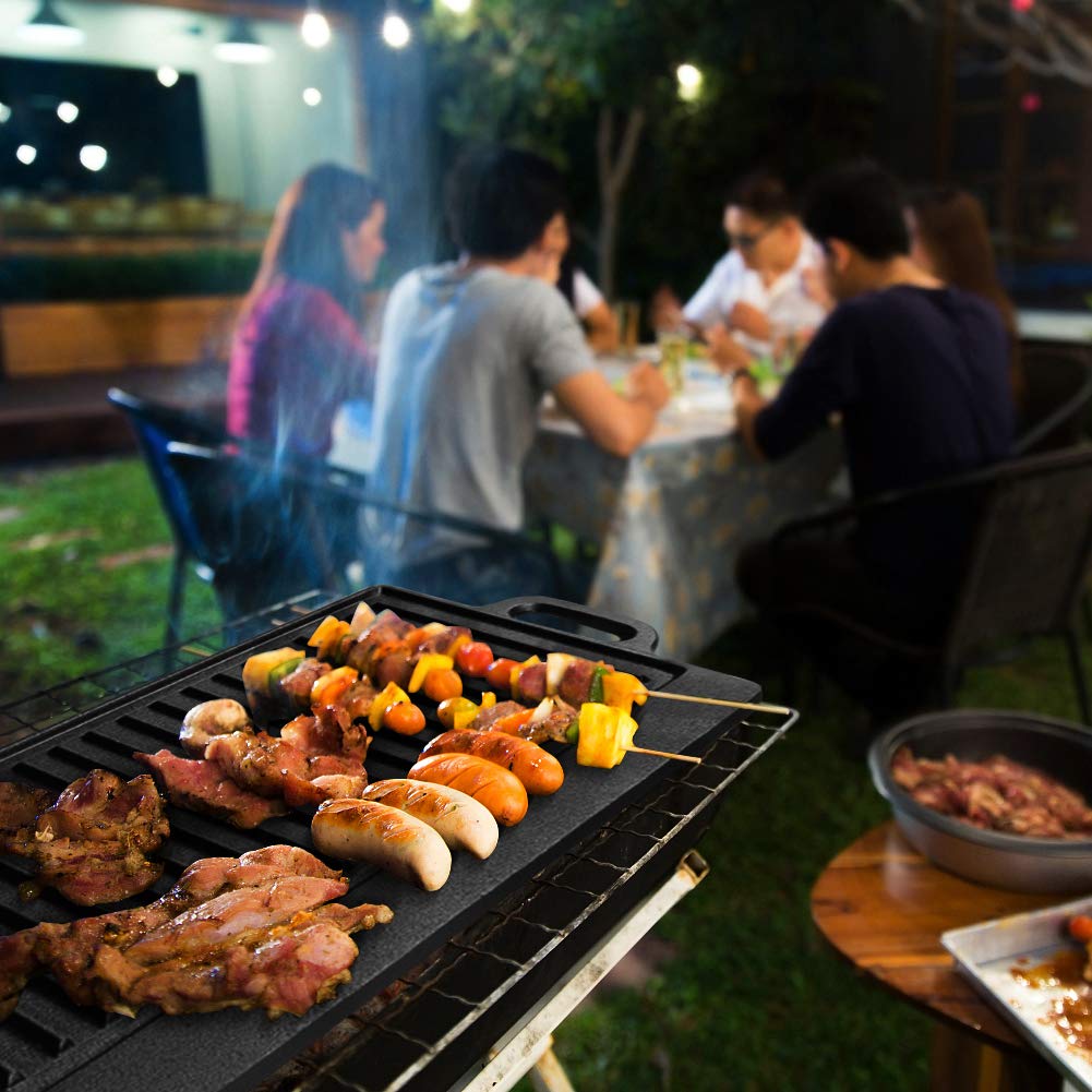 Gusseisen Grillplatte - Doppelseitig Für Induktion & Grill