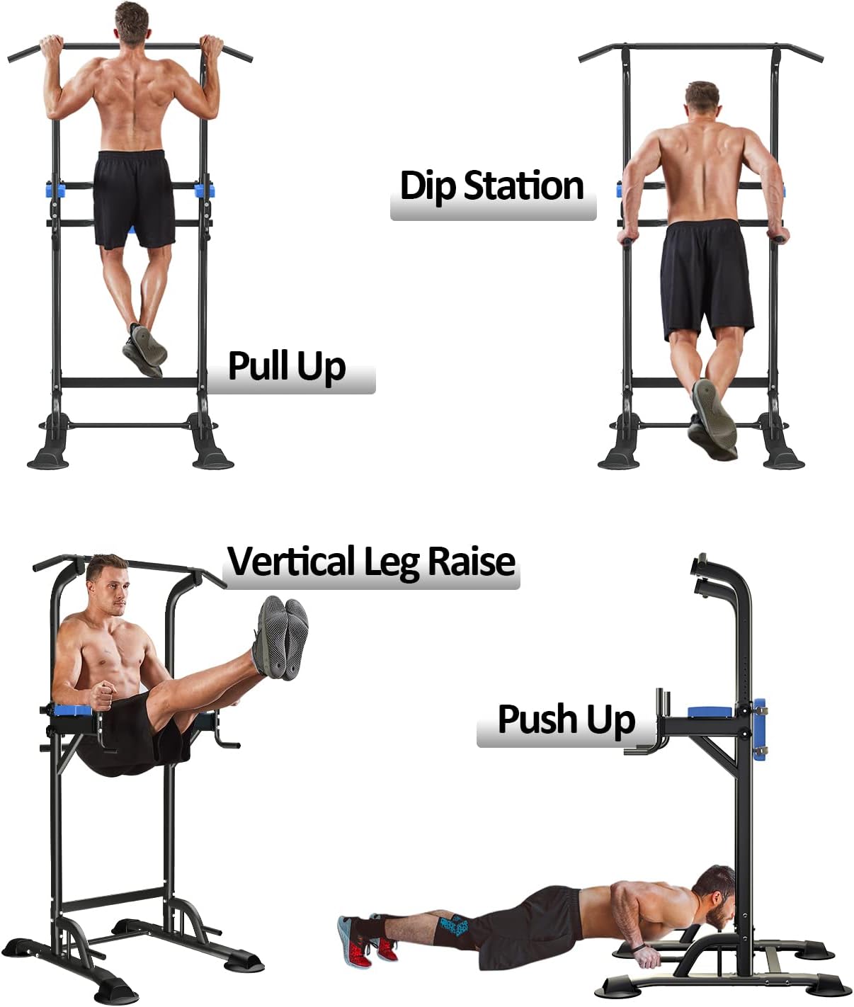 Wesfital Power Tower Dip Stands, Pull Up Bar Station, Dip Station, Strength Training Workout Equipment for Fitness Home Gym : Sports & Outdoors
