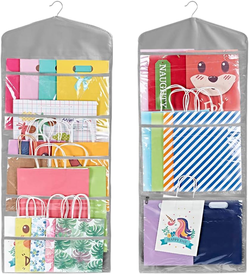 Amazon.com: ProPik Hanging Double Sided Gift Bag Storage Organizer with ...