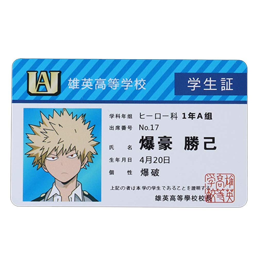 Amazon.com: Bowinr My Hero Academia ID Card, Japanese Anime Waterproof PVC  Collectible Photo Card for MHA Fans(Katsuki Bakugou) : Everything Else