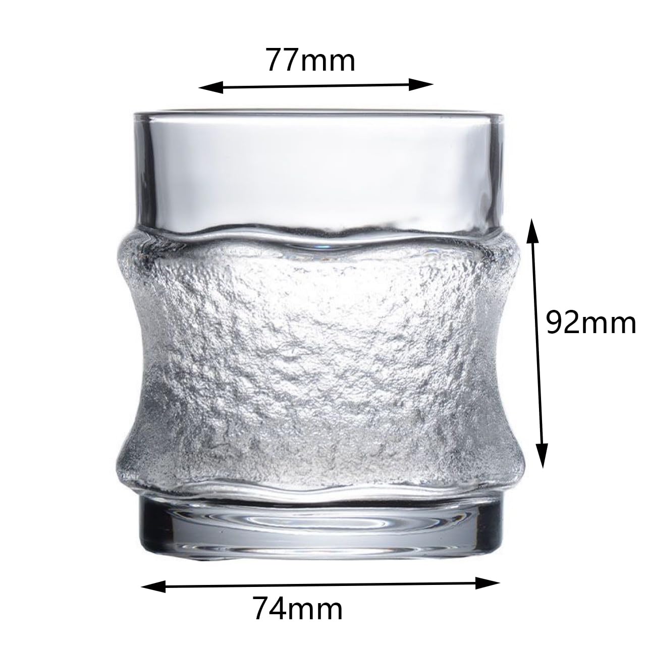Eleganckie szklanki 290 ml, wielofunkcyjne, eleganckie kubki do picia w stylu japońskim, szklanki do whisky z kreatywnym, wyjątkowym szkłem, 2 szt. Szklanki do napojów