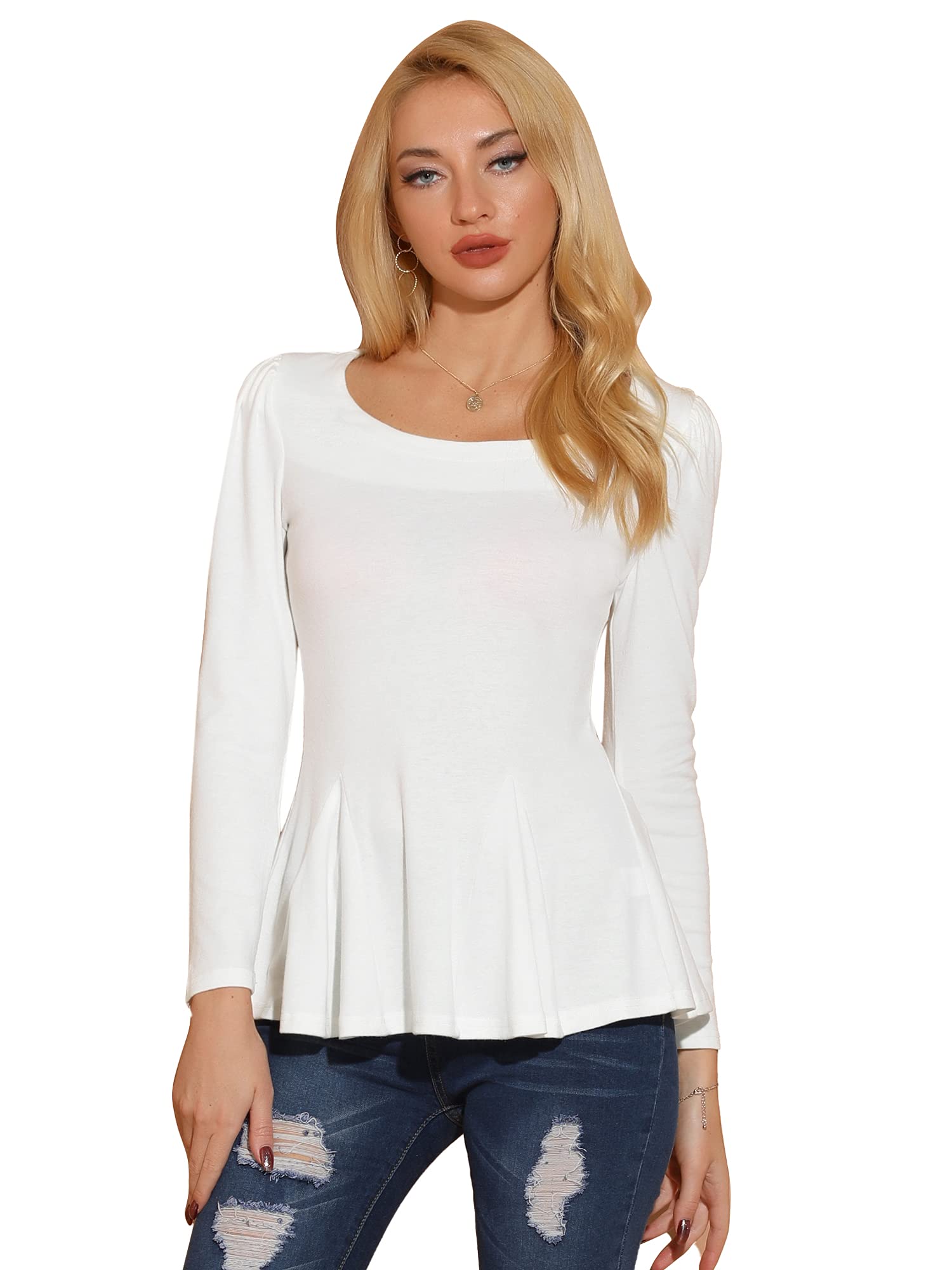 Allegra K Peplum Shirt Chemisier Femme