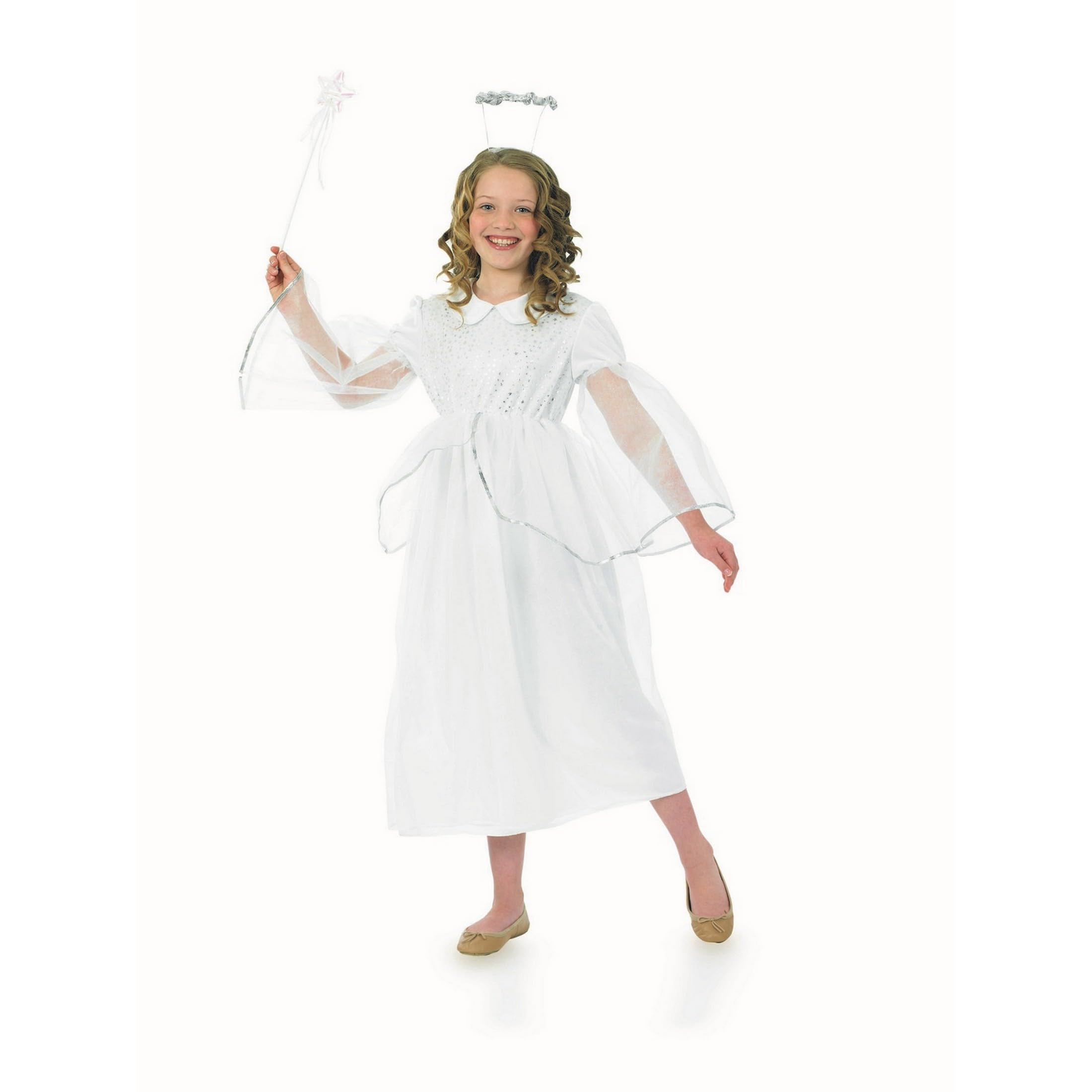 WHITE ANGEL WINGS AND HALO FANCY DRESS COSTUME HALLOWEEN - Foto 7