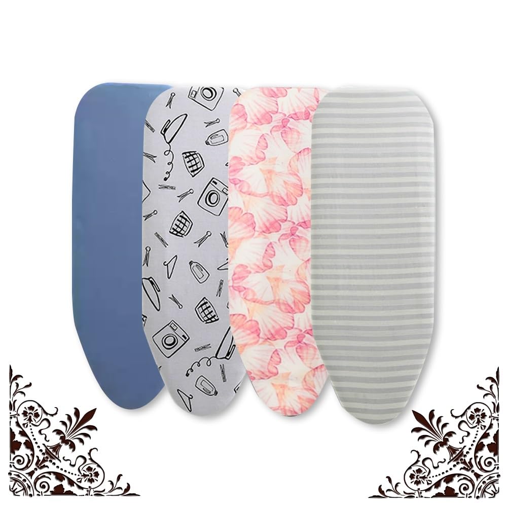 Tabla de Planchar de 33 x 91 cm con Acolchado, Funda Ajustable de algodón con Acolchado, Funda de Repuesto y Almohadilla Resistente a Quemaduras (Blanca)