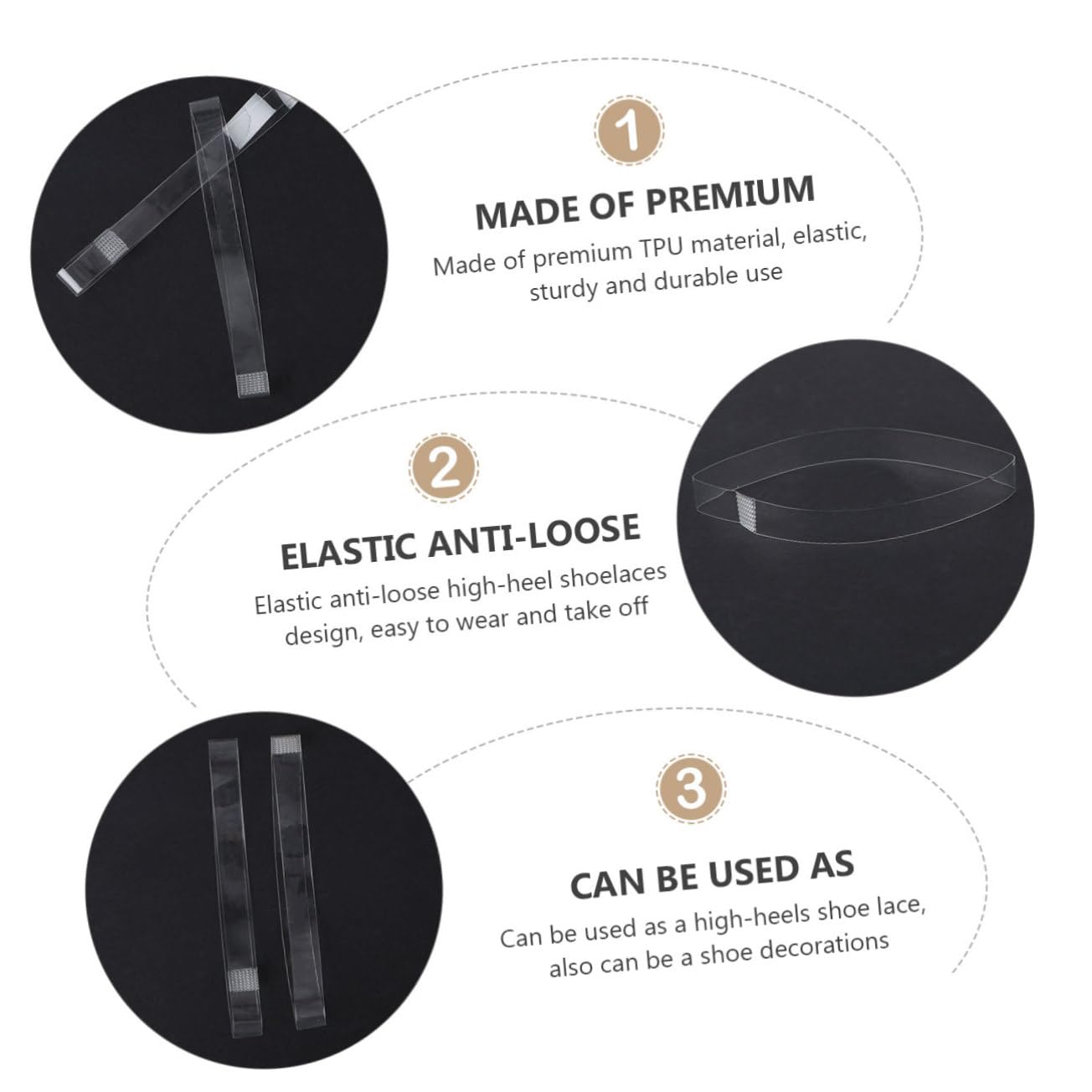 FOMIYES 1 Pair Invisible High Heeled Shoe Straps Stretchy Slip Tpu Laces for Women Easy to Wear and Remove Prevents Foot Slippage Elegant Design for High Heels and Shoe Decoration