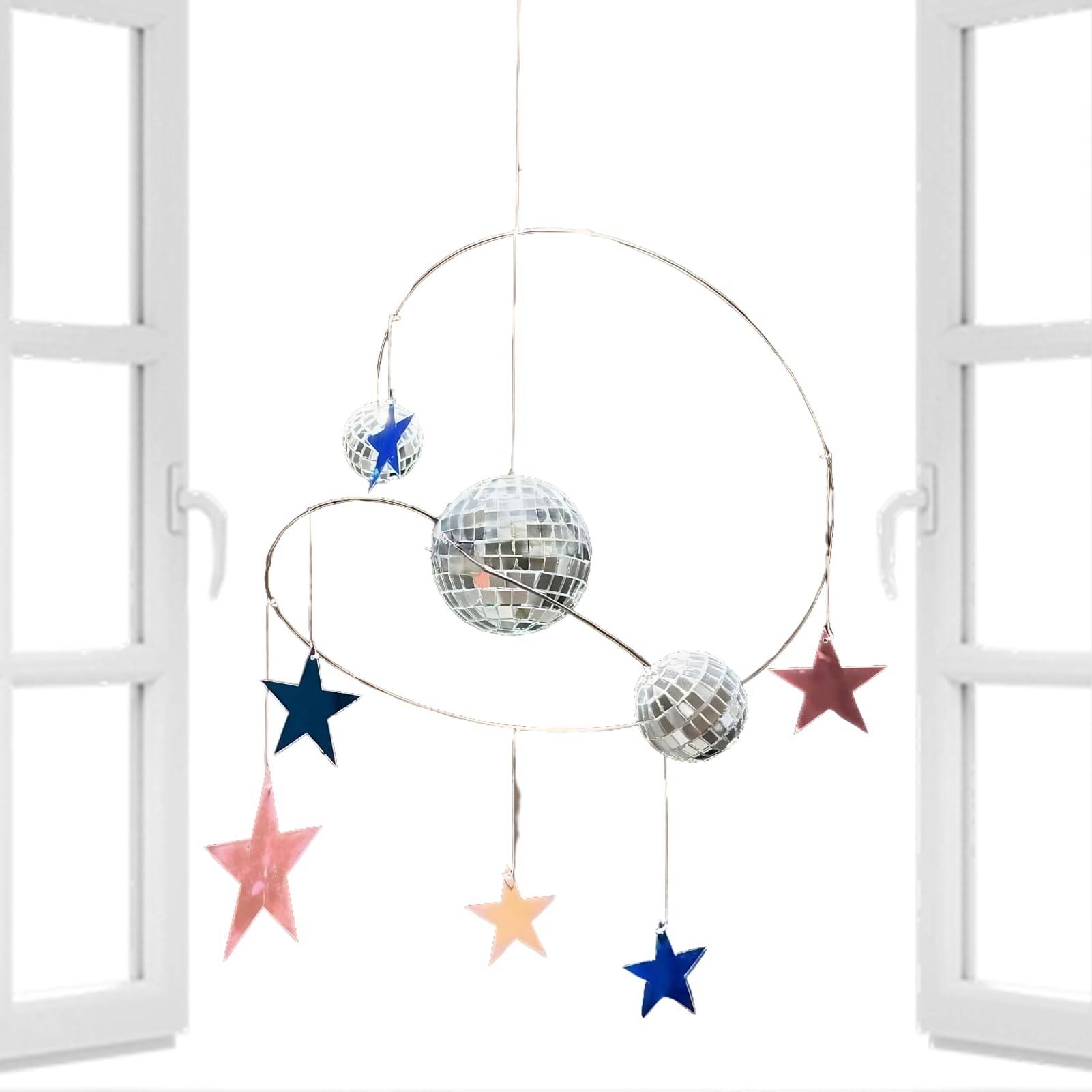 Boule disco de décoration murale avec réflecteur rotatif pour extérieur et intérieur