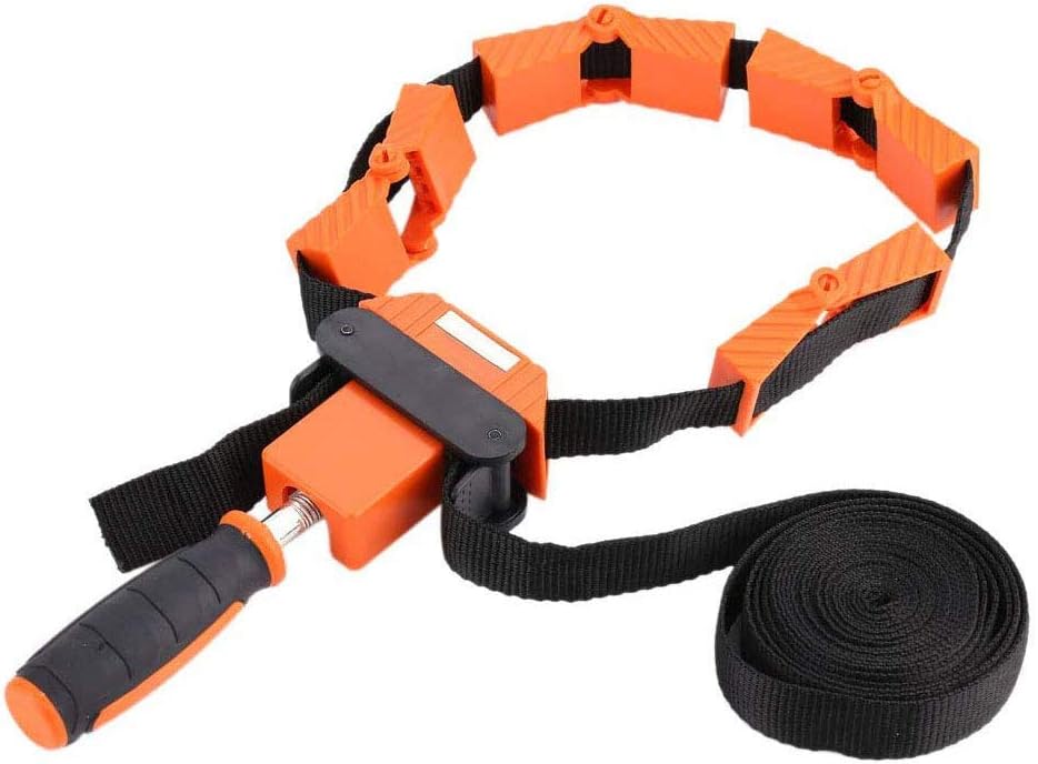 Band Clamp, Strap Clamp Adjustable Picture Frame Clamp Belt Clamps with 4 Jaws for Woodworking Polygons Angle Clip