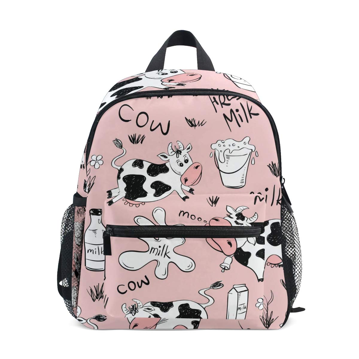 Toddler Kids Backpack Cute Milk Cow 12 Inch Preschool Backpack School Bag Mini Casual Daypack for Boy Girl