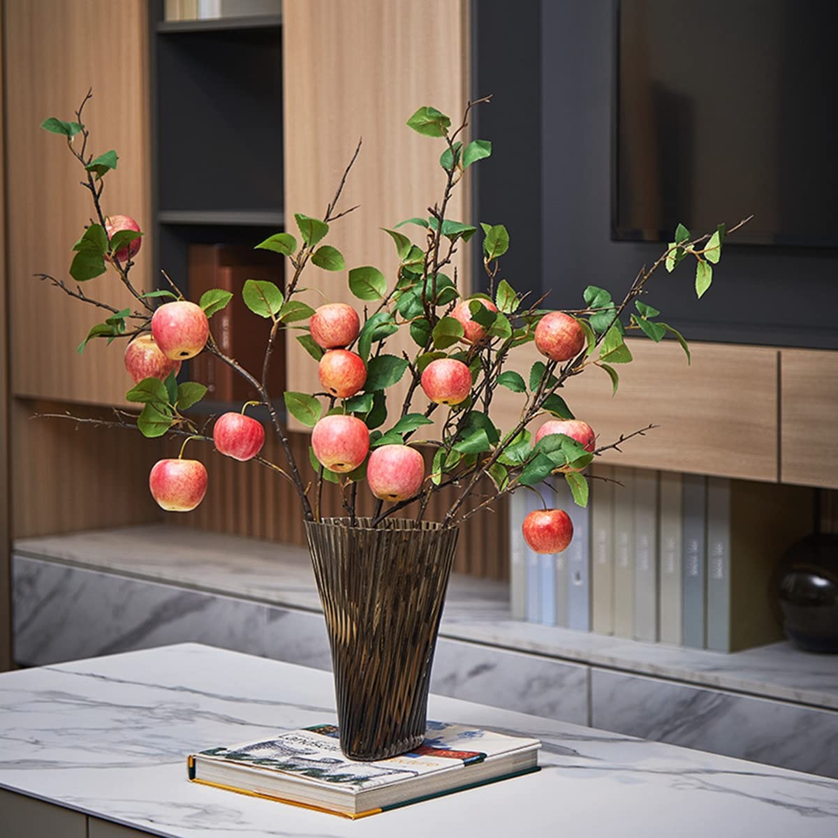 Amazon｜「Tuokus」人工観葉植物 造花 アップル りんご イチジク