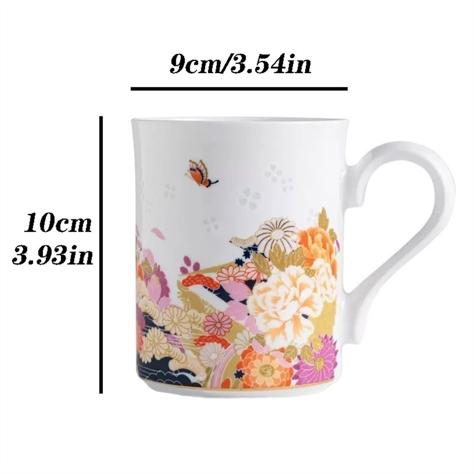 Filiżanki 350ML Jiangxi Jingdezhen kubek ceramiczny ręcznie malowany kubek kwiatowy wykwintna filiżanka kawy z podstawką i łyżką Kubek kawy
