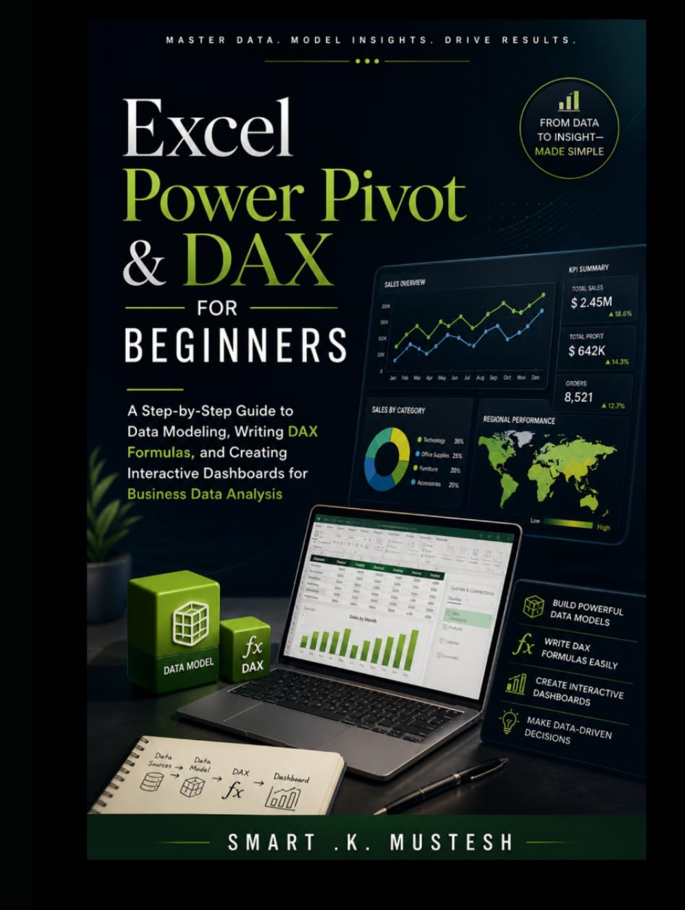 Excel Power Pivot & DAX for Beginners: A Step-by-Step Guide to Data Modeling, Writing DAX Formulas, and Creating Interactive Dashboards for Business Data Analysis