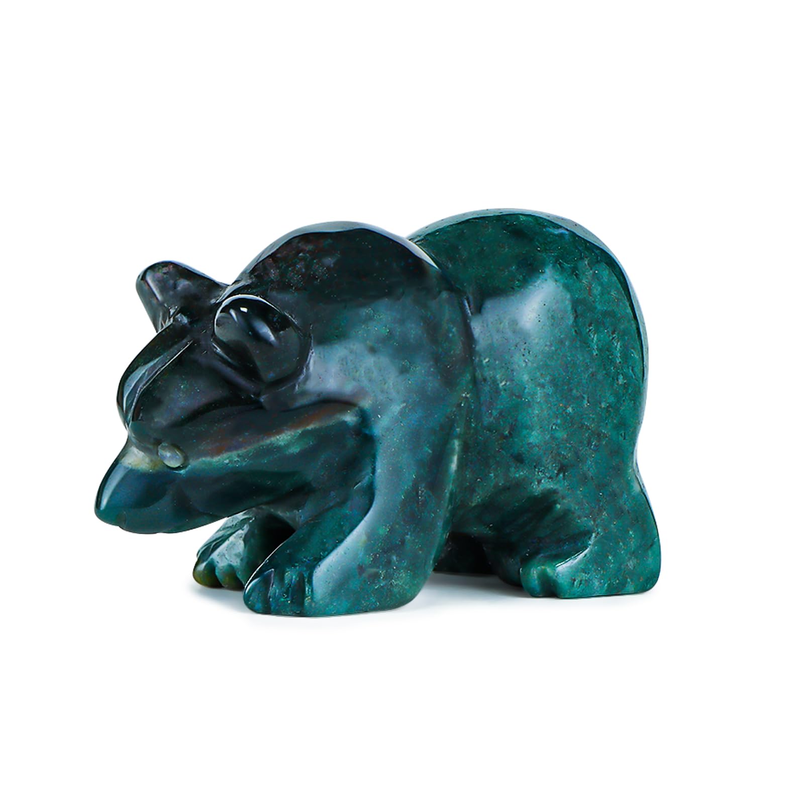 Hxswkk Ocean Jasper 2" Crystal Bear Figurine Gifts For Hand Carved, Gemstone For Office Bear Statues Home Decor
