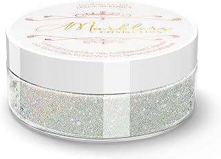MARBLERS Glitter Mica Powder [Moonlight] 0.14oz (4g) | Glitter Mica | Highly Pigmented | Non-Toxic, Vegan, Cruelty-Free | Eyeshadow, Body Butter, Nail Polish, Nail Art | Party, Body, Face Makeup