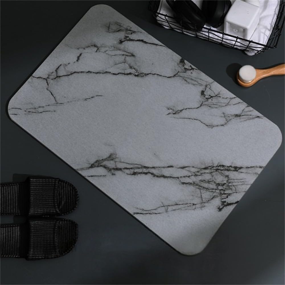 Tapis de bain terre de diatomée gris 40x30 cm séchage rapide
