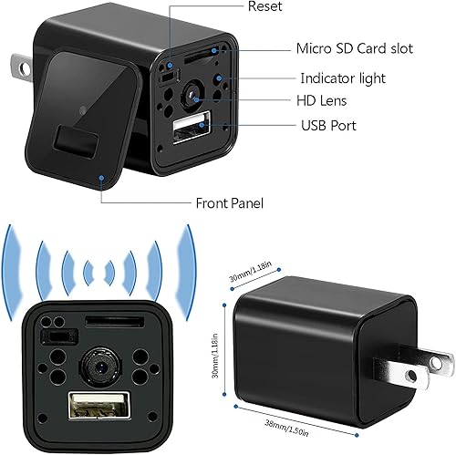 Miniatura 2 de Cámara de vigilancia interior con detección de movimiento, WiFi HD 1080P Cámara de seguridad para el hogar interior Detector espía oculto-Y002