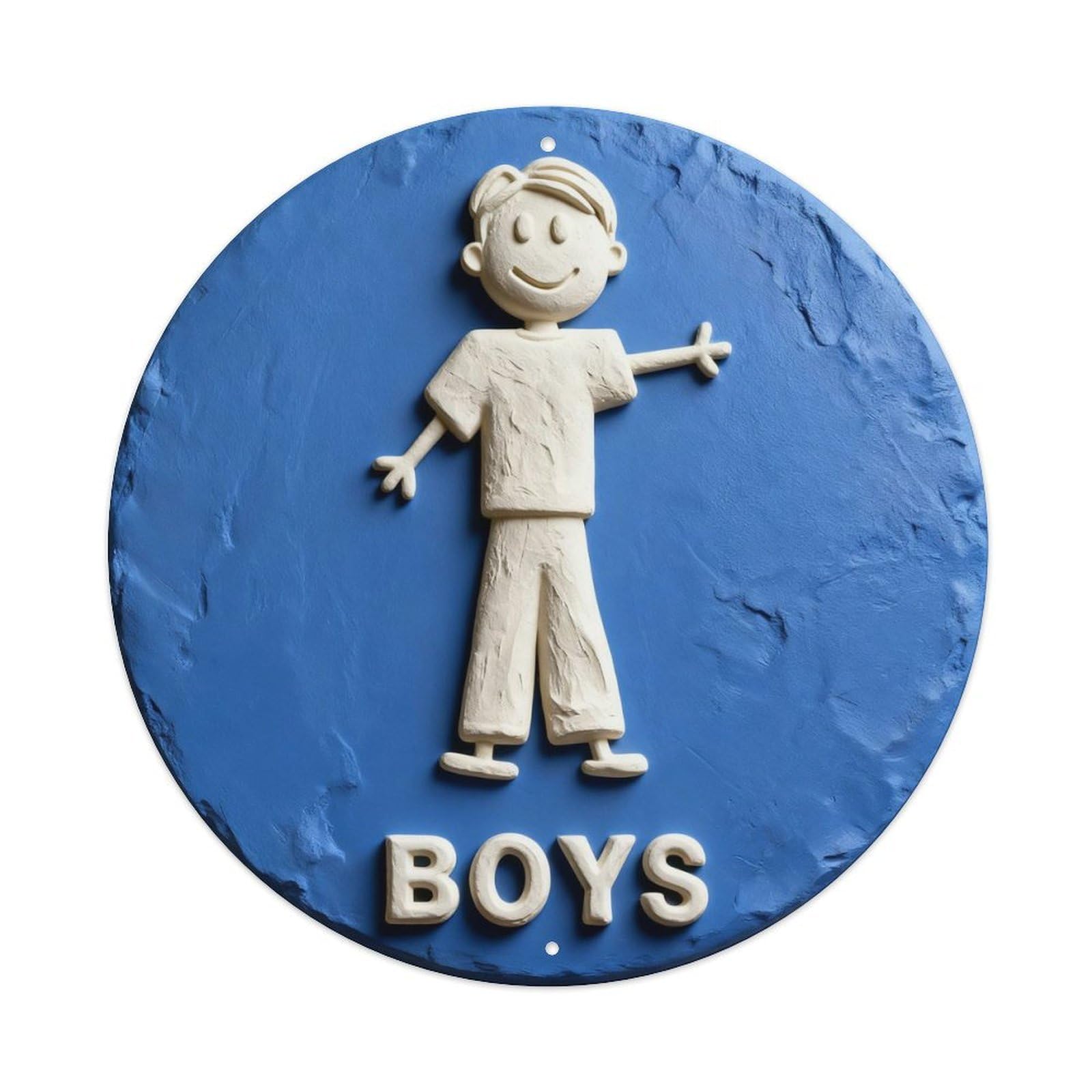 Boy Figure With Smile And Text Round Metal Tin Sign Vintage Wall Decor, Bar Garage Cafe Kitchen Home Wall Art Poster 8x8inches