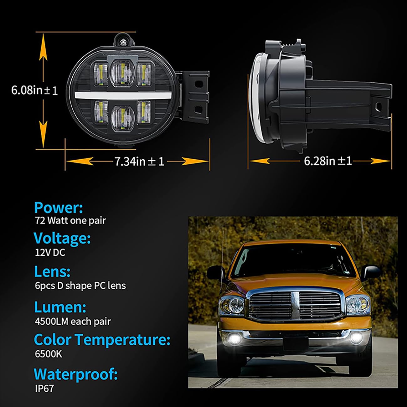 DRL Światło przeciwmgielne LED do Dodge Ram 1500 2002-2008 dla Dodge Ram 2500/3500 Pickup Truck 2003 2004 2005 2006 2007 2008 2009