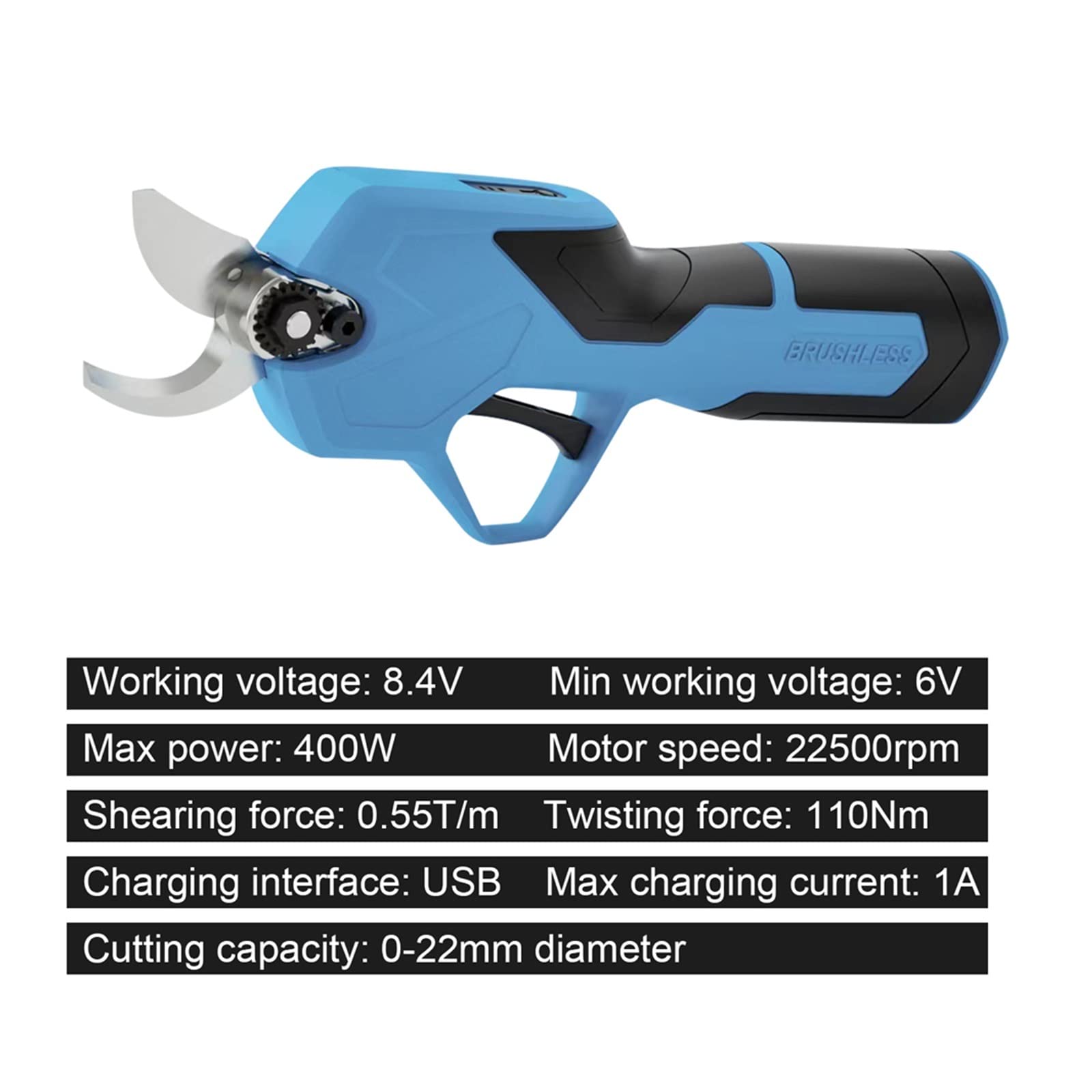 Sekatory Elektryczne Nożyce elektryczne 0-22mm bezprzewodowy sekator elektryczny nożyce do przycinania wydajne drzewo przycinanie Bonsai gałęzie Cutter narzędzie kształtowania krajobrazu(GY)