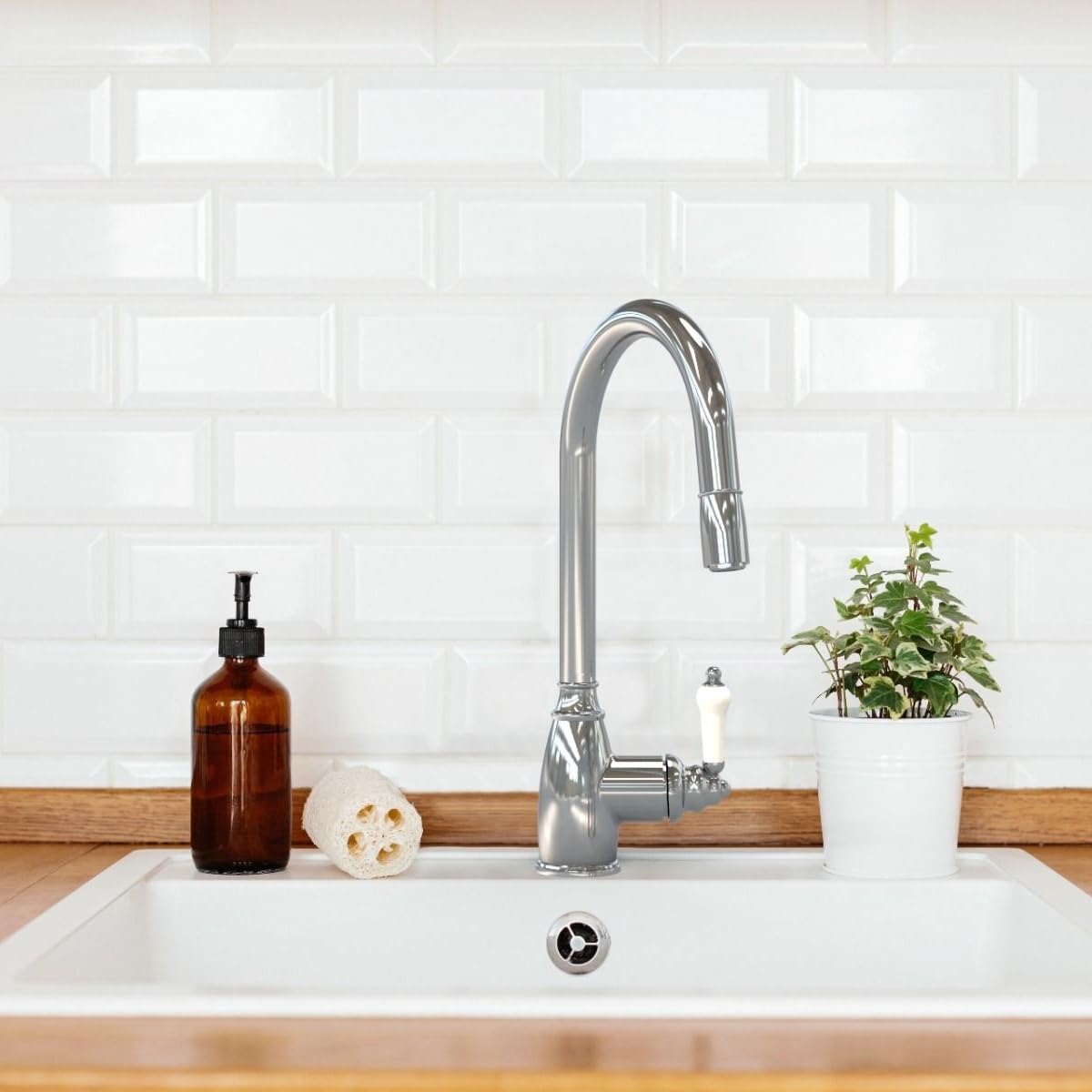 Essebagno Grifo de cocina Ascott con ducha de mano en cromado