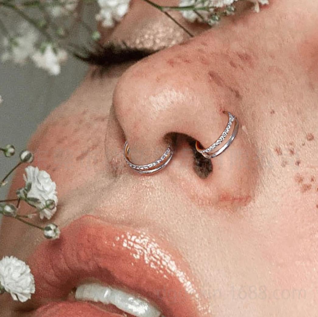 3PCS Titanium Earring Nose Ring, Cartilage Piercing Helix Earring Tragus Piercing for Women Rook Hoop Ear Stacks - Image 5