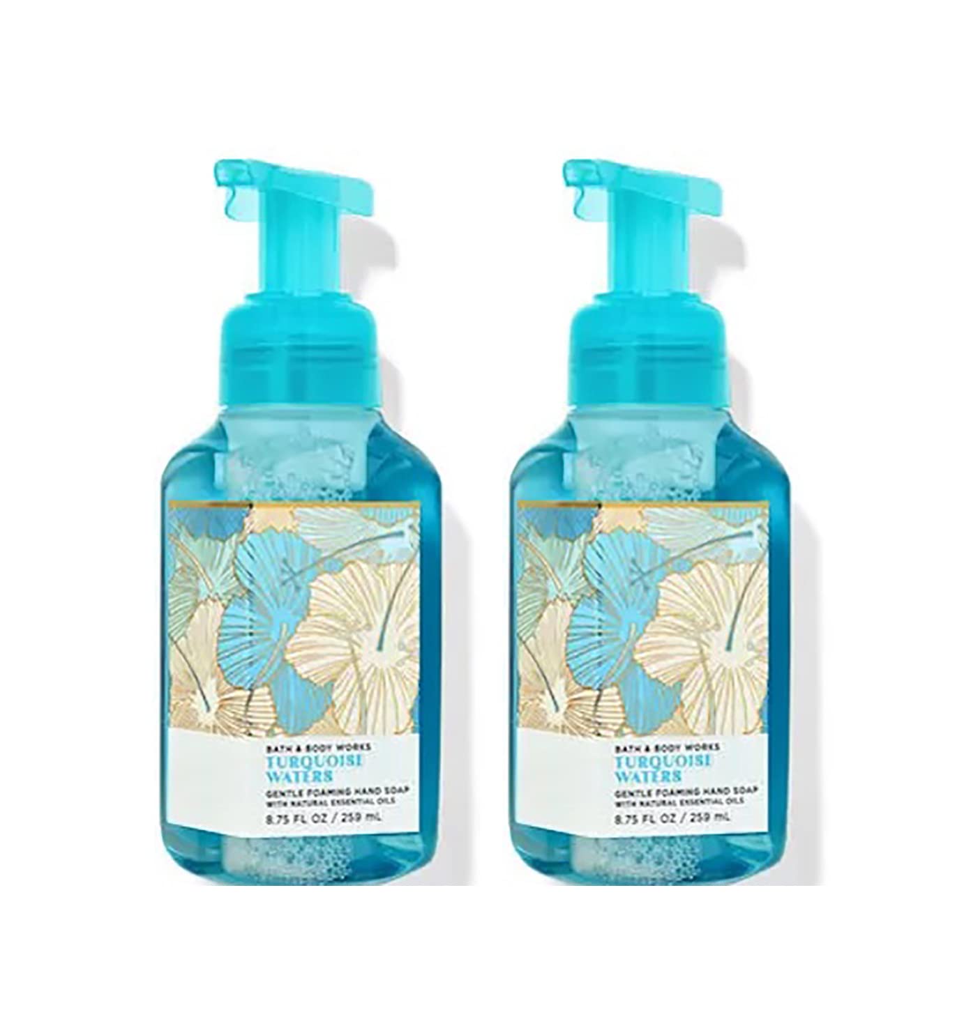 bath&bath Bath and Body Works Turquoise Waters Gentle Foaming Hand Soap 8.75 Ounce 2-Pack (Turquoise Waters) 1.25 pounds