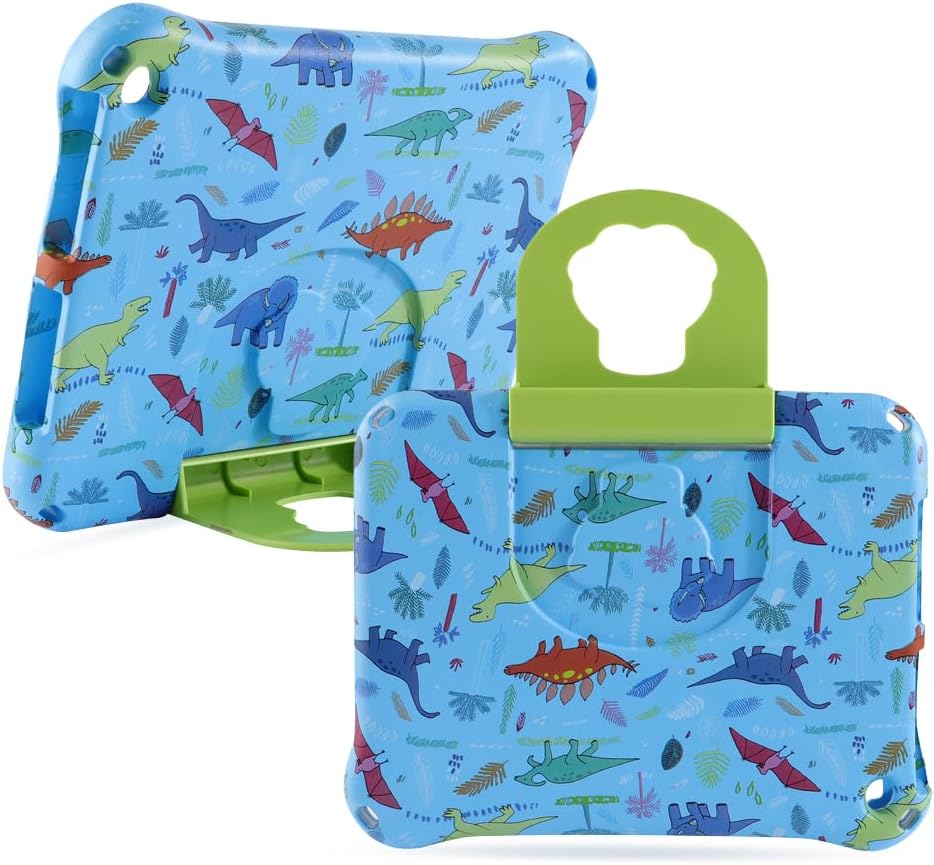 Dinosaur Kindle Fire HD 10 Tablet Case for Kids Boys Light EVA Kids Friendly Shockproof HD10 Plus 10.1 inch 2021 2023 11th 13th Gen Kid-Proof Tablet Cover with Handle Kickstand