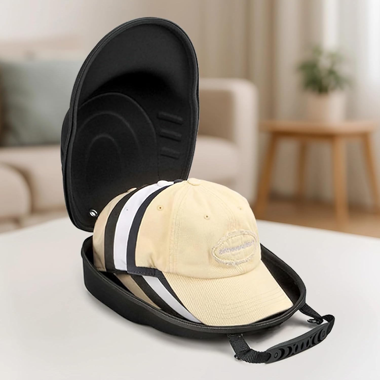 Soft-Shell Baseball Cap Case with Adjustable Straps, Waterproof Travel Hat Box, Crush-Proof Design
