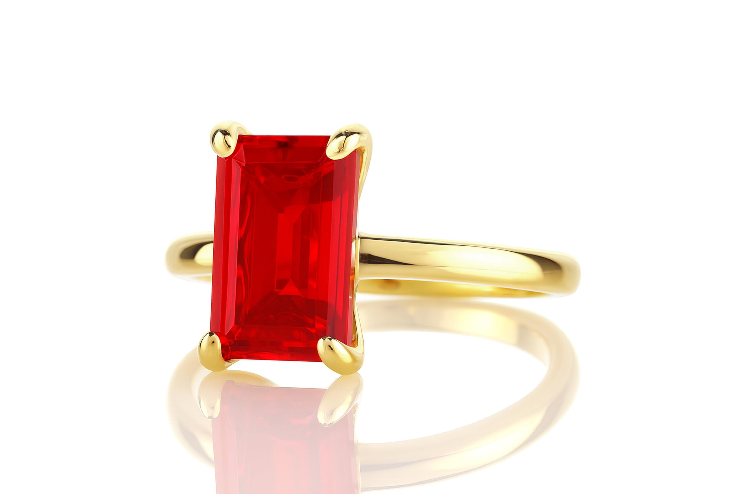 Vibrierende Rubin Ring - Handwerkliche Schmuck Ring für Frauen - Exquisite Handgefertigte Ringe, Verlobungsring, Jahrestag Ring, Geburtsstein Ringe für Damen - Benutzerdefinierte Ring mit Kasten