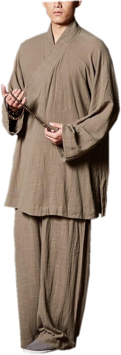 ZanYing Zen Clothing Sets Monk Buddhist Outfit Long Shirt Wide Leg Pants