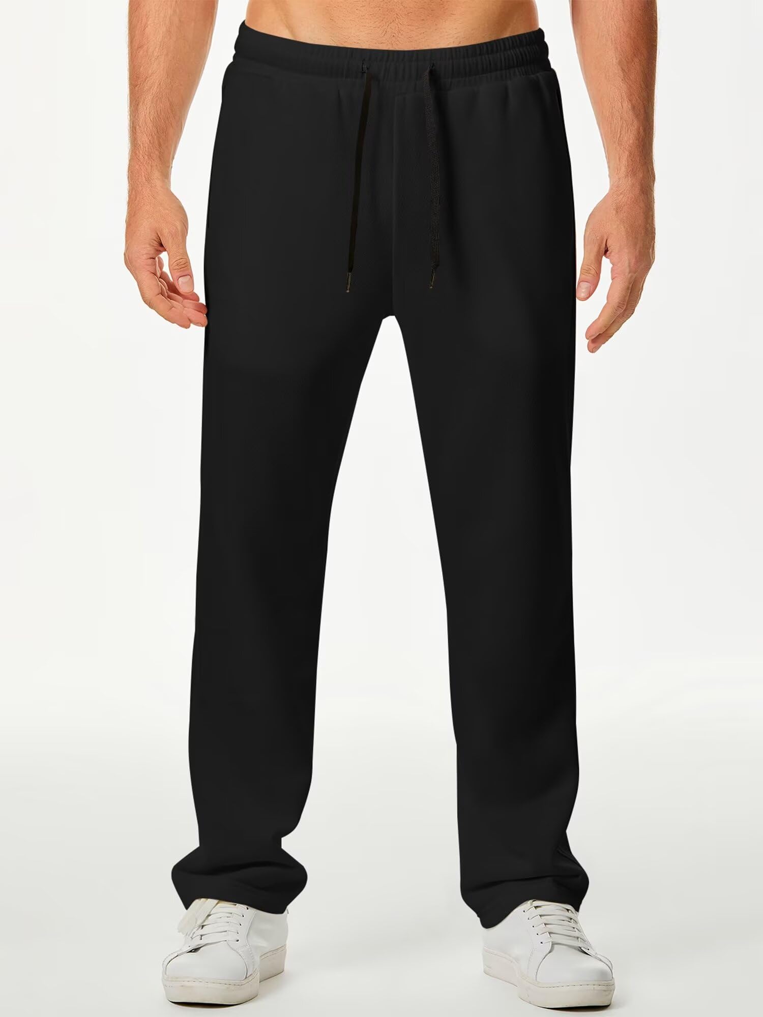 Meilicloth Yogahose Herren Jogginghose Sweatpants Lang Herren Sporthose Freizeithose Klassische Trainingshose Atmungsaktiv Weich mit Taschen