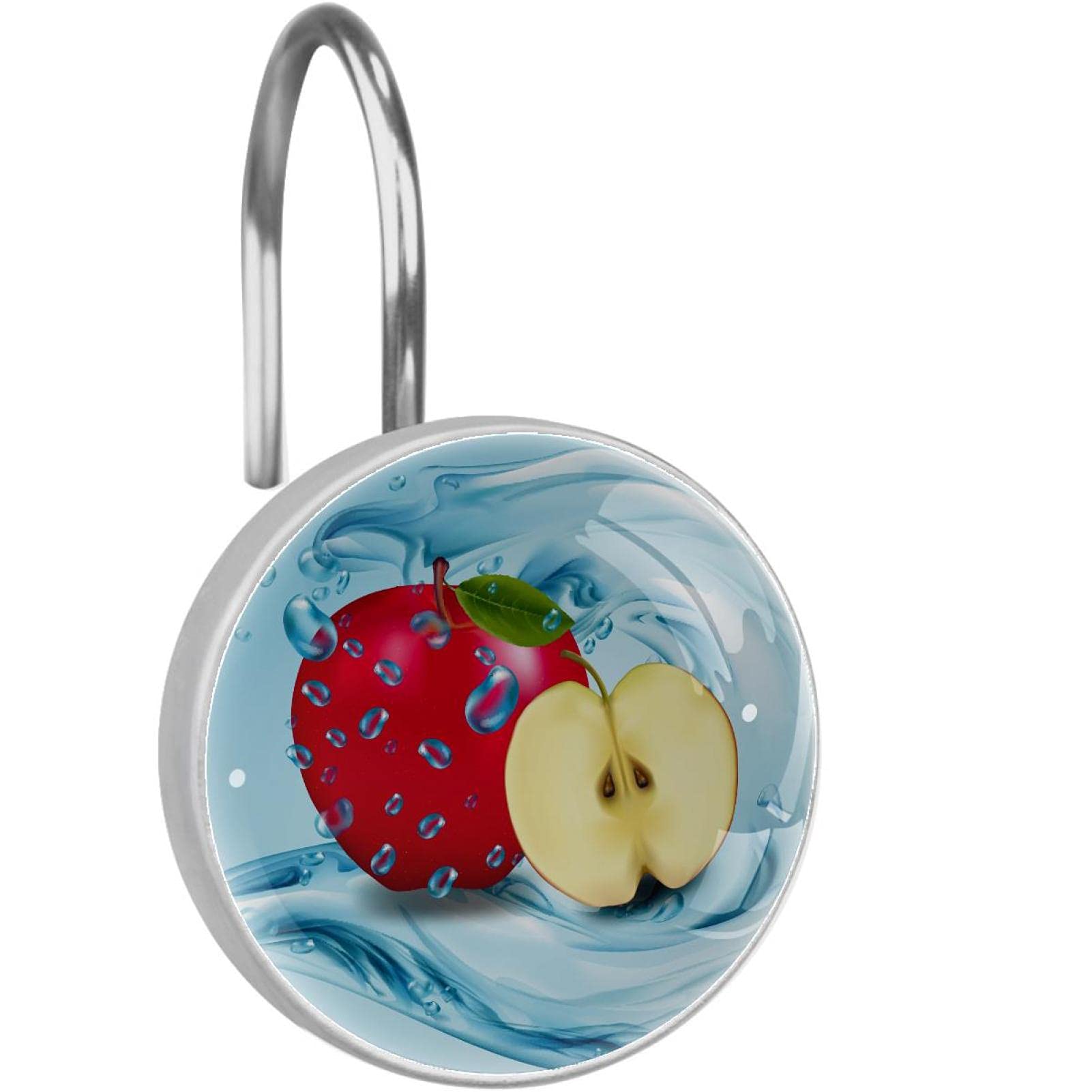 Crochets pour rideau de douche fruits rouges pour une salle de bain nature