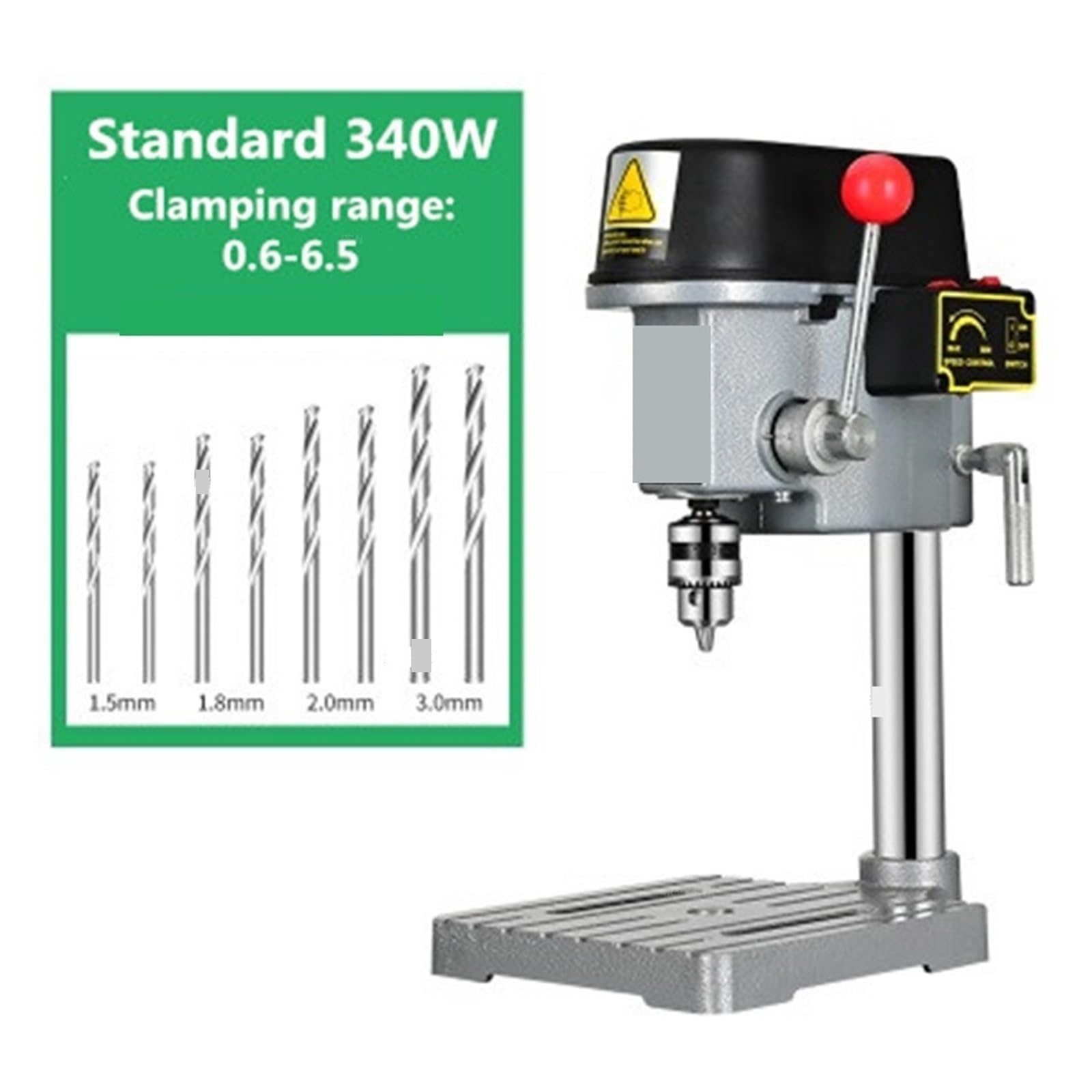 Wiertarka Stołowa, 340W Mini Wiertarka Stołowa Wiertarka Stołowa O Zmiennej Prędkości Uchwyt Wiertarski 0.6-6.5mm Dla Majsterkowiczów Drewno Metalowe Elektronarzędzia,Trwałość
