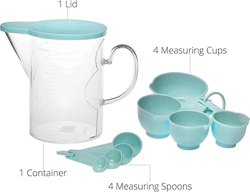 Miniatura 4 de Juego de 10 tazas medidoras y cucharas medidoras, Supreme Housewares de plástico multiusos para el hogar, utensilios de cocina y hornear, sin BPA,