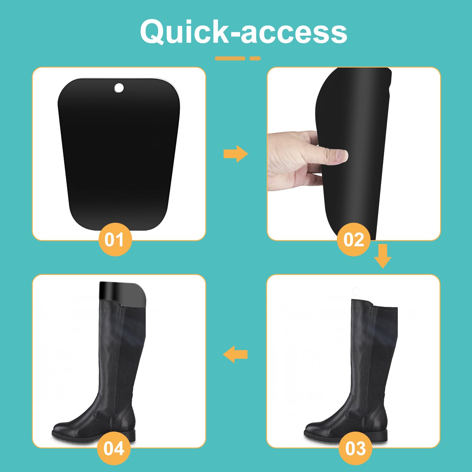 20 Piezas Soporte Botas Altas, Insertos de Formas de Botas Reutilizable de 8/12 Pulgadas, Moldeador de Botas Para Mujeres y Hombres, Negro