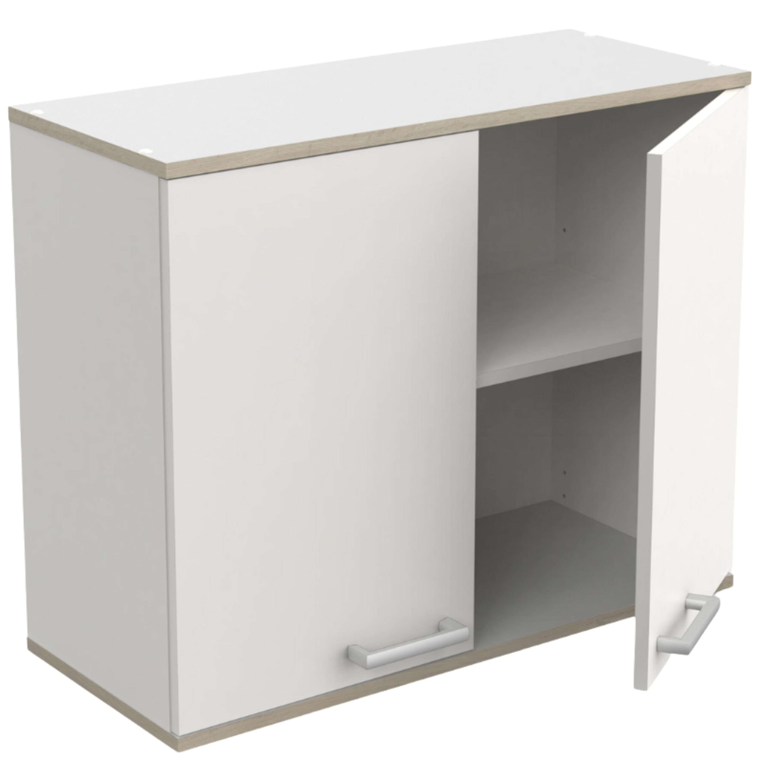 Miroytengo Módulo Inferior Cocina Cooking, Armario Cocina 3 Puertas 2 Cajones Blanco 85x180x60 cm