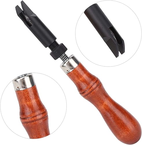 Miniatura 5 de Herramienta de artesanía de cuero, dispositivo de ranurado a presión, mango ajustable, herramientas de gubia para manualidades (ranuradora de