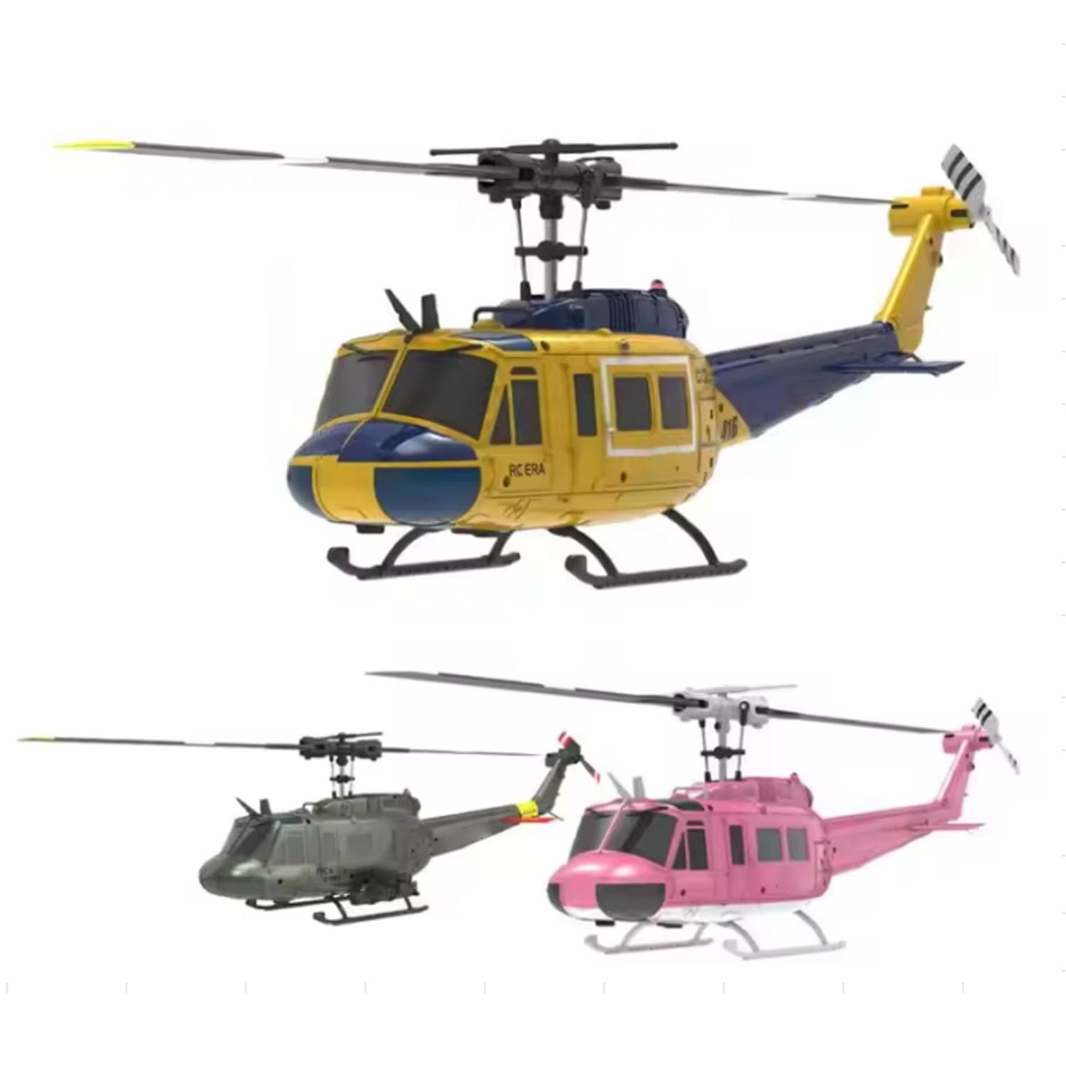 1/48 Rc Simulazione Elicottero Modello C032 Uh-1 Telecomando Stunt Aircraft One Click 3D Flip Optical Flow Posizionamento Giocattolo Regalo