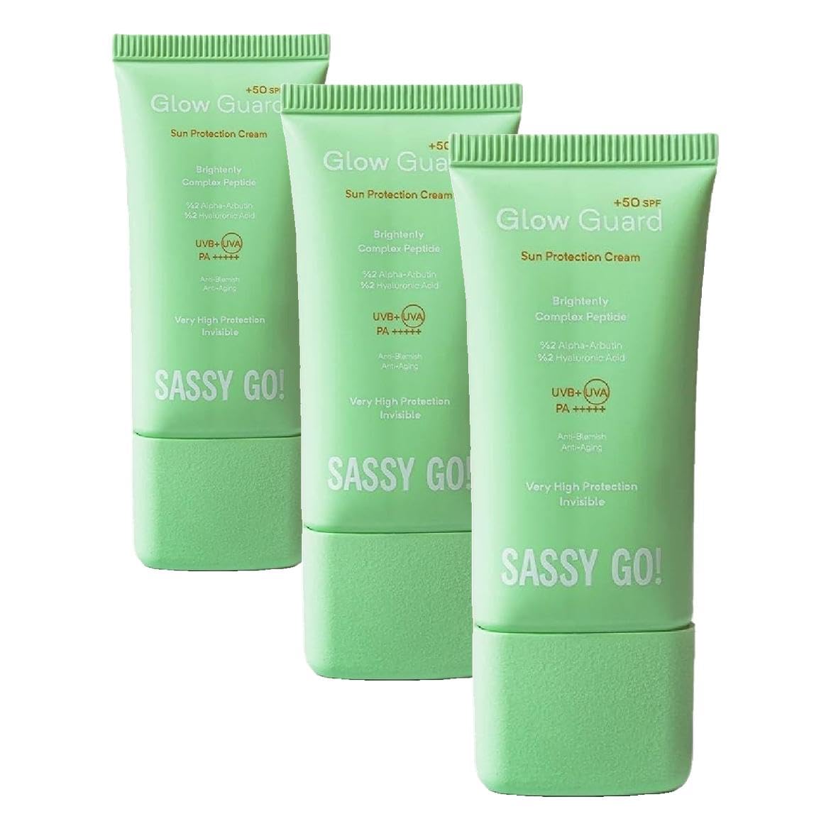 SASSY GO Glow Guard Güneş Kremi SPF 50+ 50 Mililitre (3 paketi)