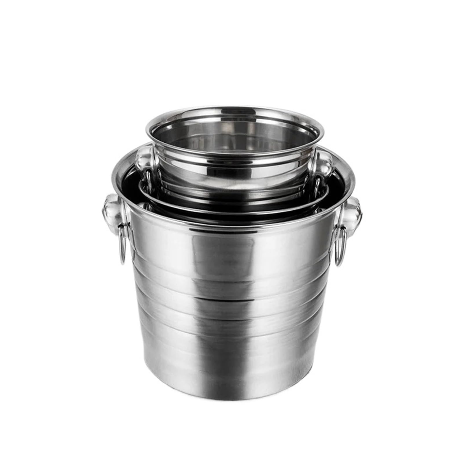 Cubitera de acero inoxidable de 5 litros con doble función para hielos y aperitivos
