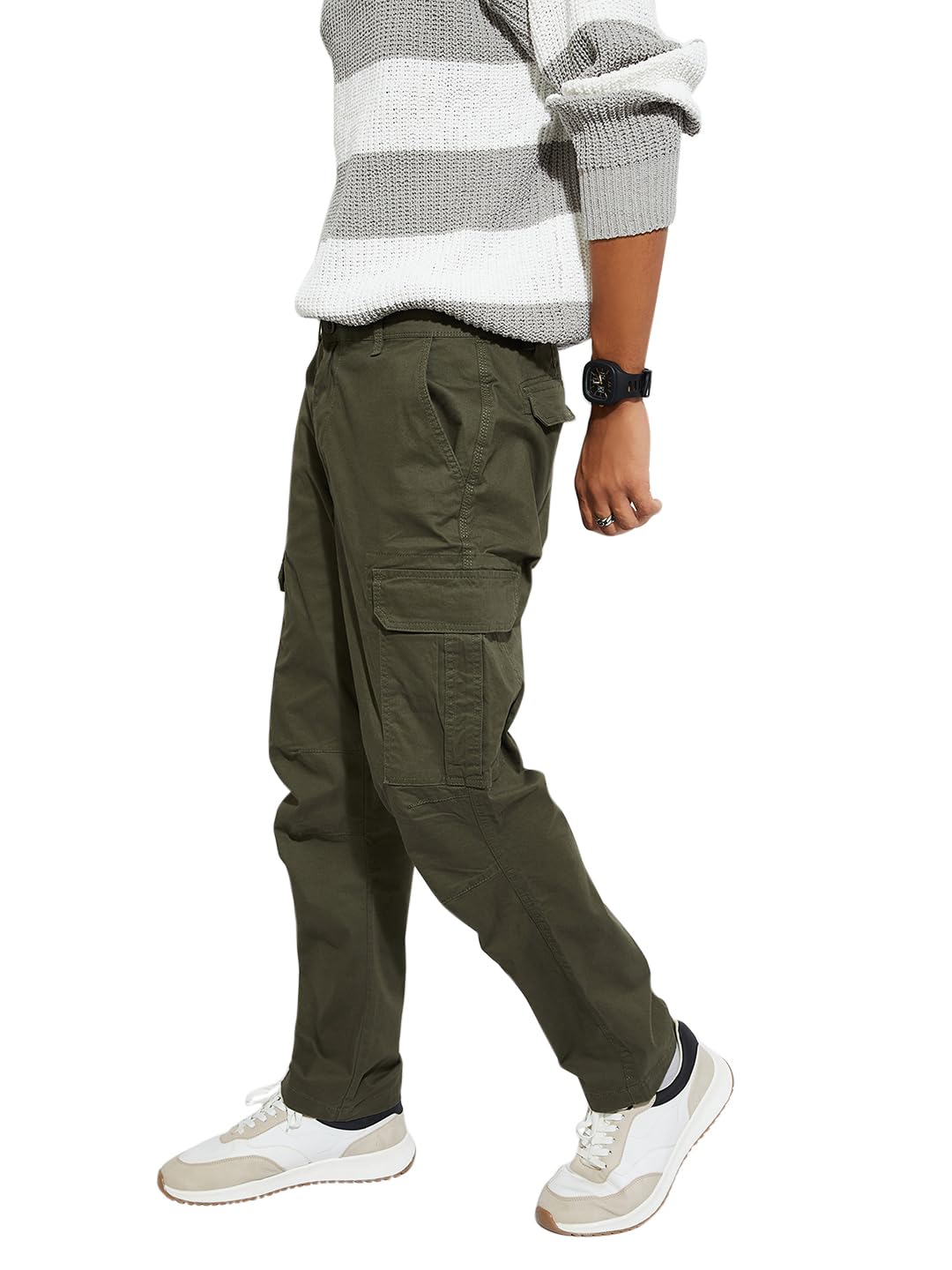 max URB_N Men Relaxed Fit Solid Cargos-picture-25