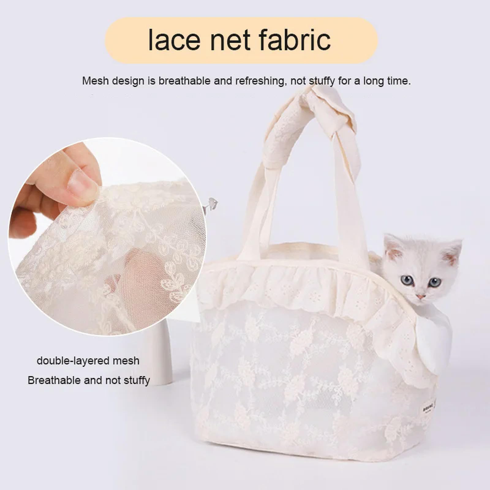 Trasportino Gatto Borsa Per Trasporta Per Animali Domestici Per Cappotto Da Gatto Zaino Da Viaggio Da Viaggio Da Cucciolo Di Accumuli Per Le Forniture Per Le Forniture-bianco-entro 5 Kg