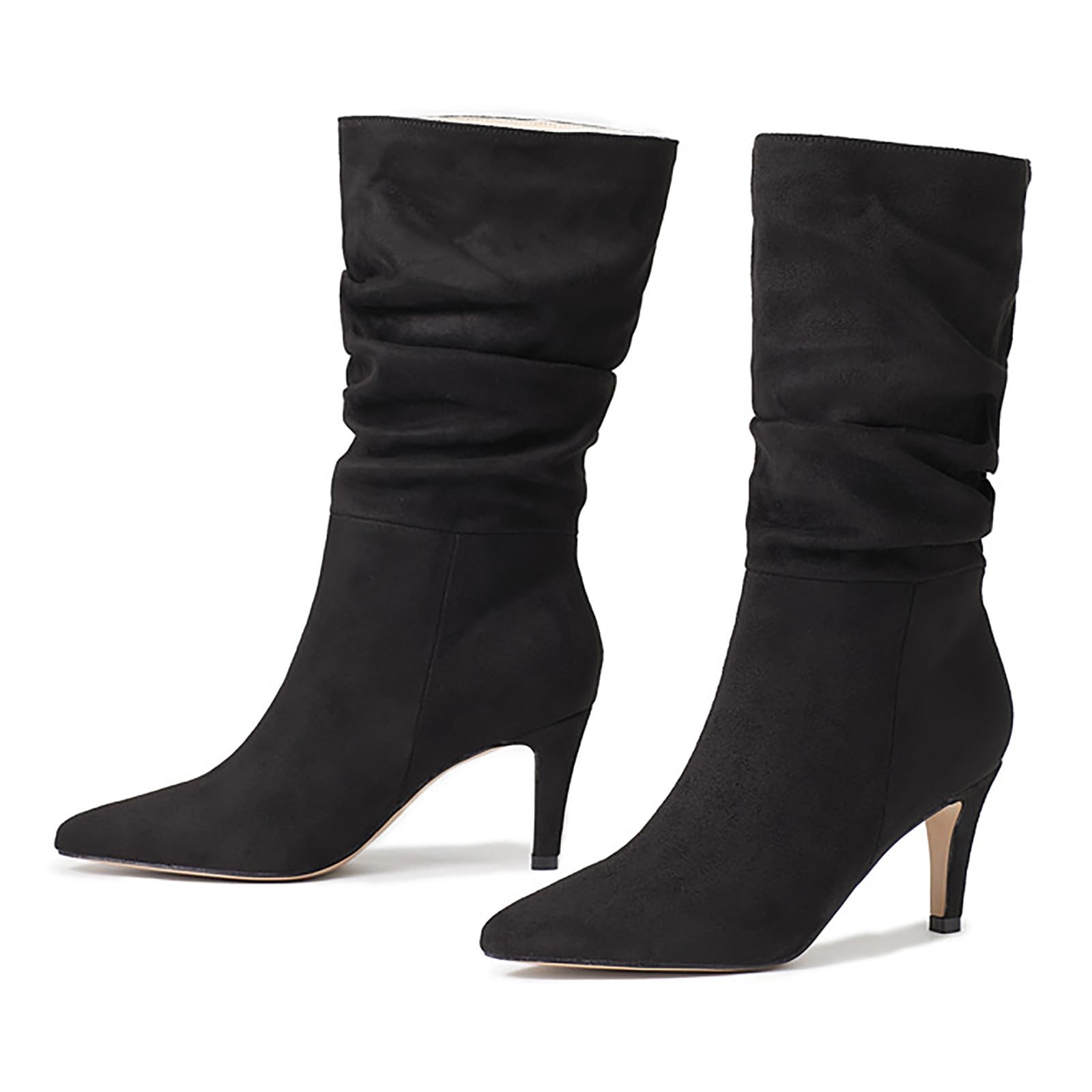 Generisch Botas de equitación 2023 tacón alto tacón medio sexy punta punta punta moda botas zapatos mujer