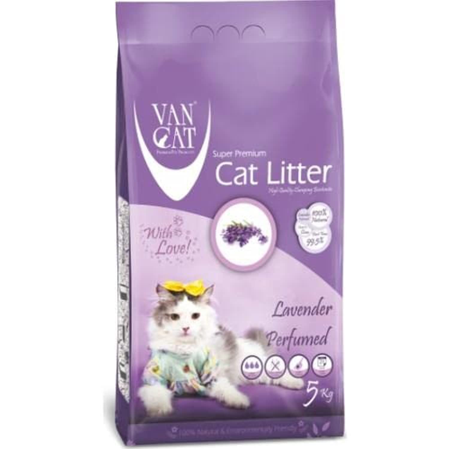Buy Van Cat 5 kg Lavender Perfumed White Bentonite Clumping Cat Litter