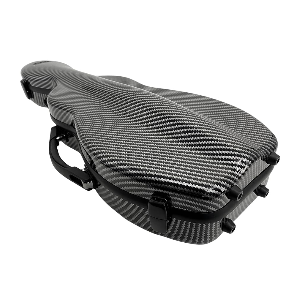 Yinfente, Custodia per violino 4/4 in misto fibra di carbonio, custodia protettiva, colore bianco e nero (nero)